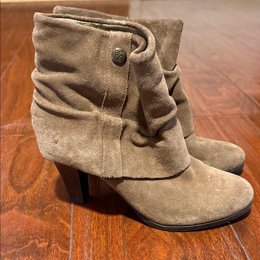 BCBG Suede Heeled Boots - Brown
